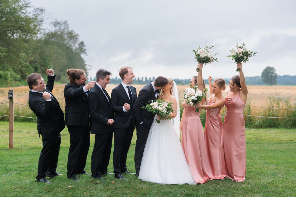 Bridal Party Cheering