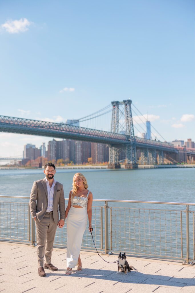 New York Engagement Photos with Dog